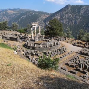 the antique temple, the ruins of the, delphi